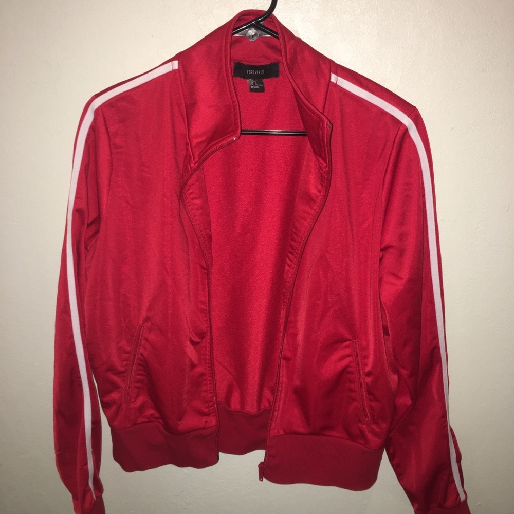 Red track jacket